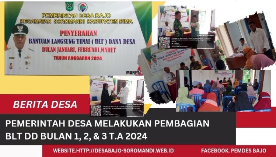 Pemerintah Desa Bajo Melakukan Pembagian BLT DD Bulan Jan, Feb, dan Mar T.A 2024